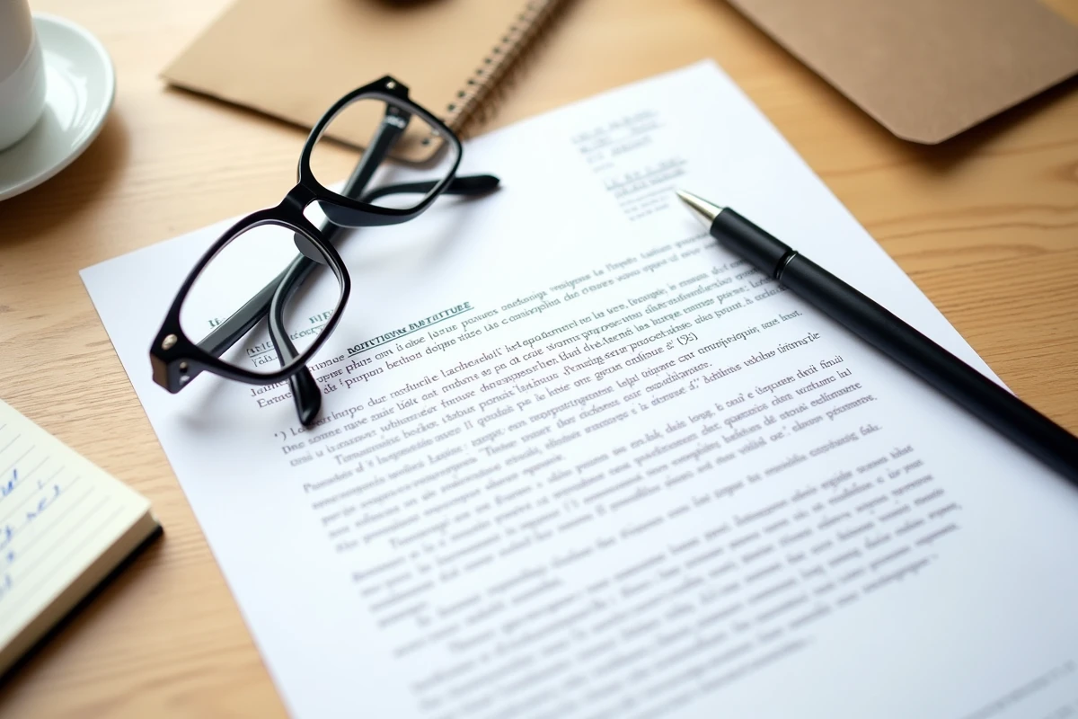 Lettre de congé locatif imprimée sur une table en bois avec enveloppe et stylo, représentant les démarches administratives du congé selon la loi du 6 juillet 1989