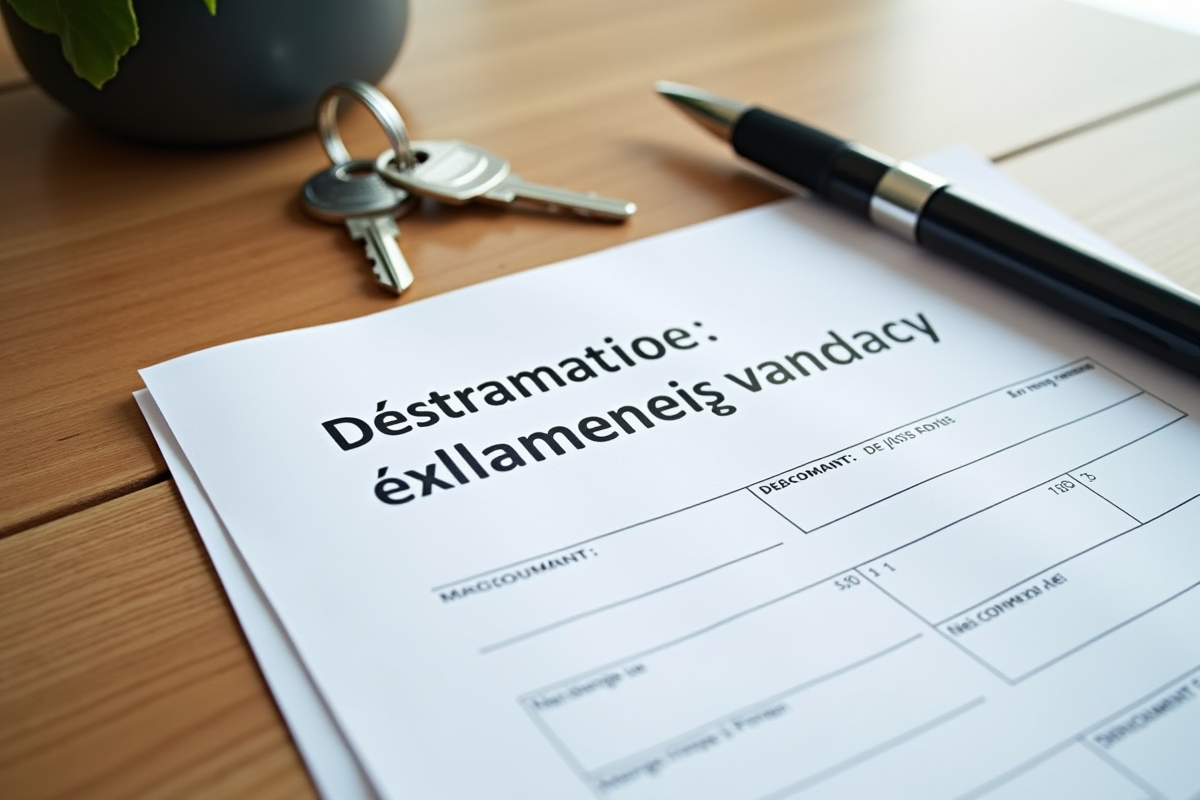 Document de déclaration logement vacant sur un bureau moderne