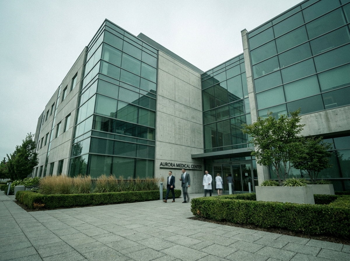Façade moderne d'une clinique médicale privée représentant l'immobilier de santé dans lequel investissent les SCPI