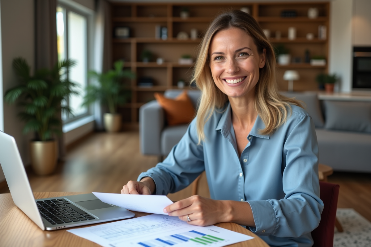 Femme professionnelle en réunion immobiliere