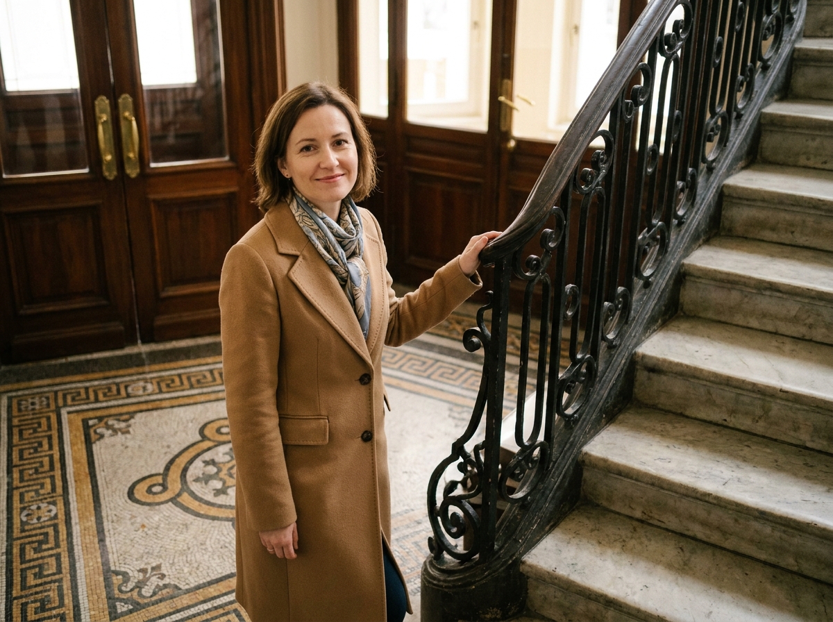 Femme élégante dans un intérieur parisien historique