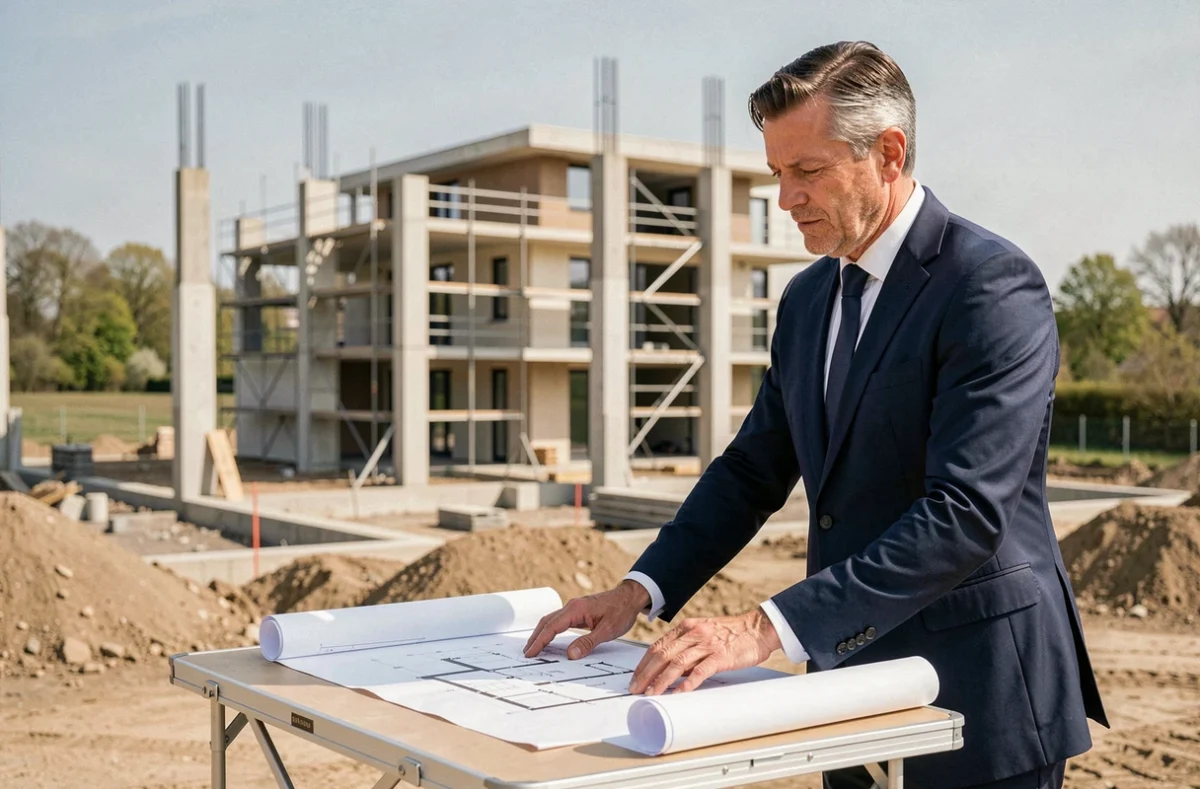 Promoteur immobilier Interconstruction sur un chantier de construction résidentielle dans les Yvelines