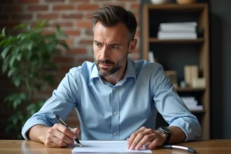 Propriétaire examinant attentivement une clause d'indexation dans un contrat de bail commercial