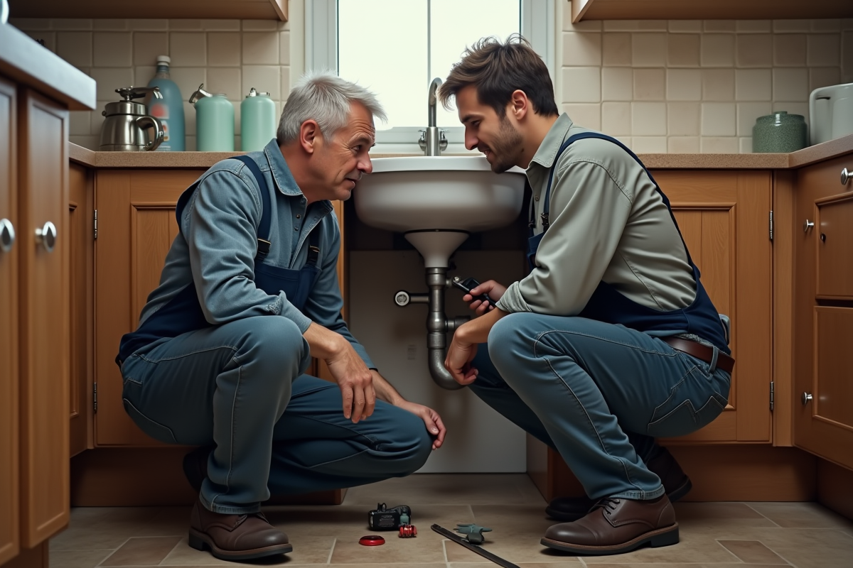 Deux hommes discutent d